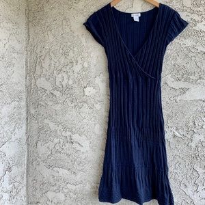 Charlotte Russe Navy Mid-Length Crochet Dress